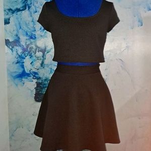 Black Crop Top and Mini Skirt